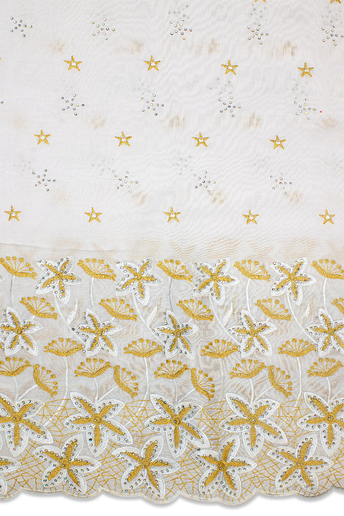 IRE600-WGD - Voile Lace - White & Gold