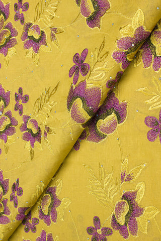 IRE614-MUS - Voile Lace - Mustard Gold