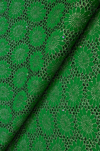 OCL177-EGN - Big Voile Lace, Made In Austria - Emerald Green