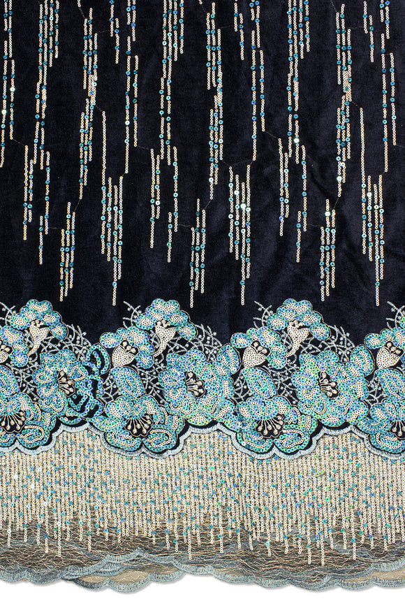 Sequined & Velvet Lace
