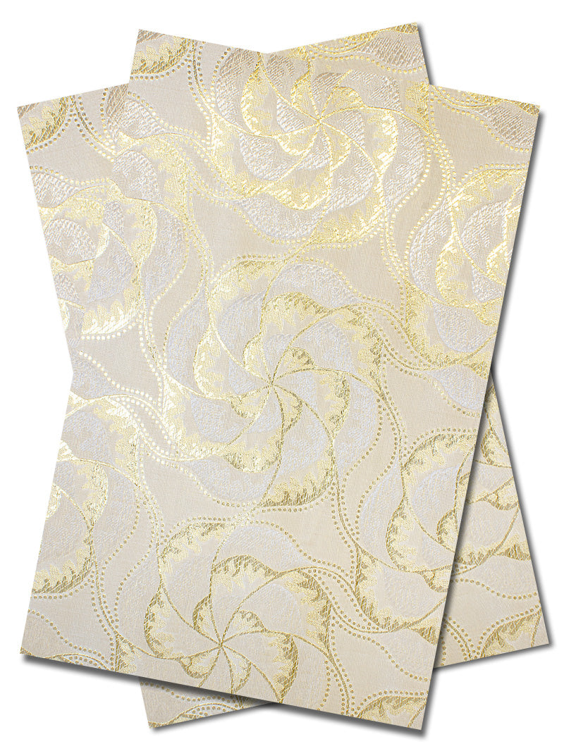 DGI008-CRM - Premium Damask Gele & Ipele (2pc set) - Cream & Gold