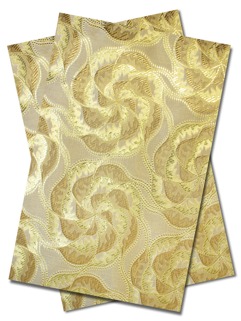 DGI008-GLD - Premium Damask Gele & Ipele (2pc set) - Gold