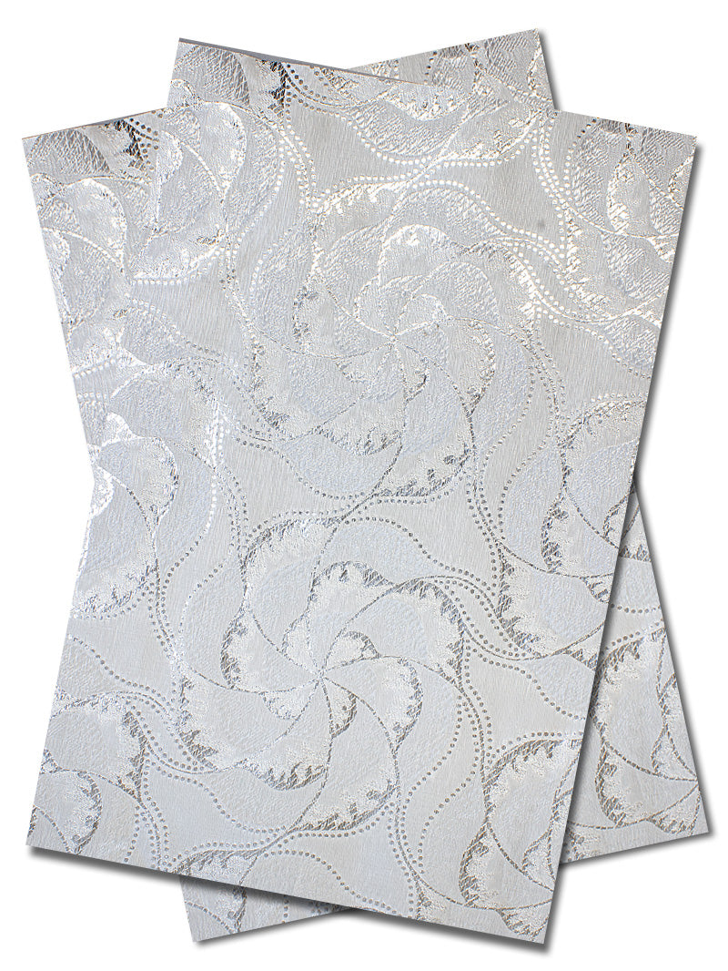 DGI008-SLV - Premium Damask Gele & Ipele (2pc set) - Silver