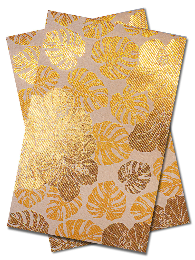 DGI009-BOR - Premium Damask Gele & Ipele (2pc set) - Beige & Orange