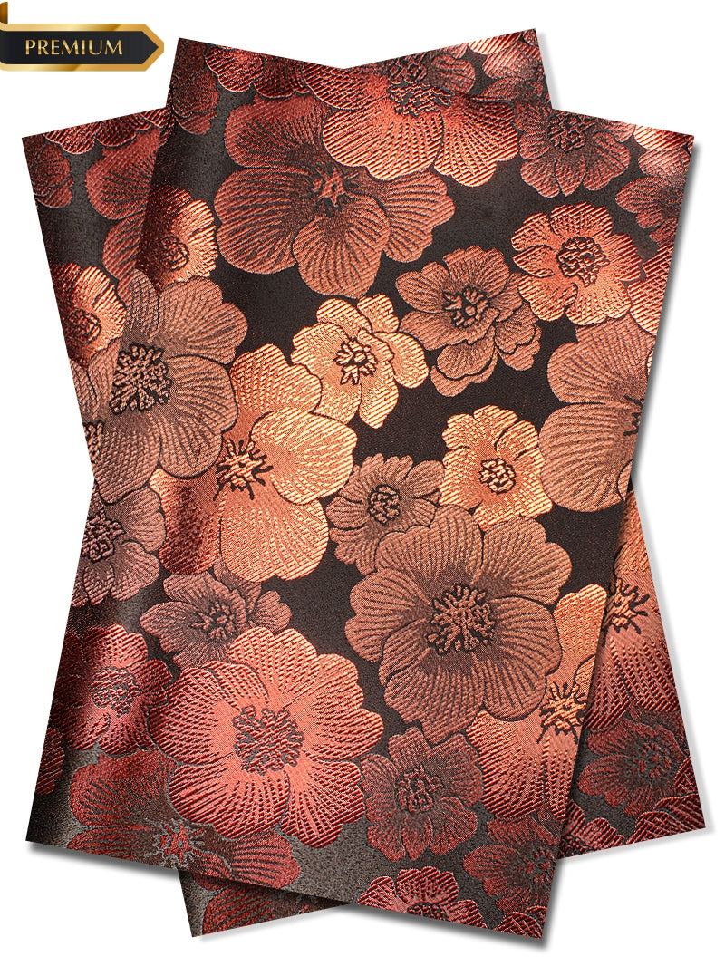 DGI010-RED - Premium Damask Gele & Ipele (2pc set) - Red & Black