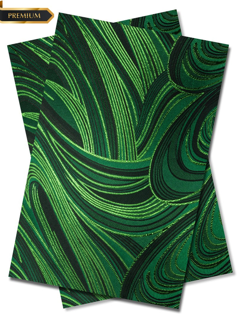 DGI013-BGN - Premium Damask Gele & Ipele (2pc set) - Bottle Green