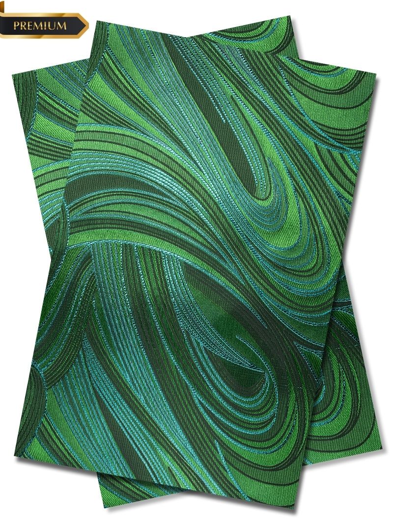 DGI013-ETL - Premium Damask Gele & Ipele (2pc set) - Emerald Green & Teal
