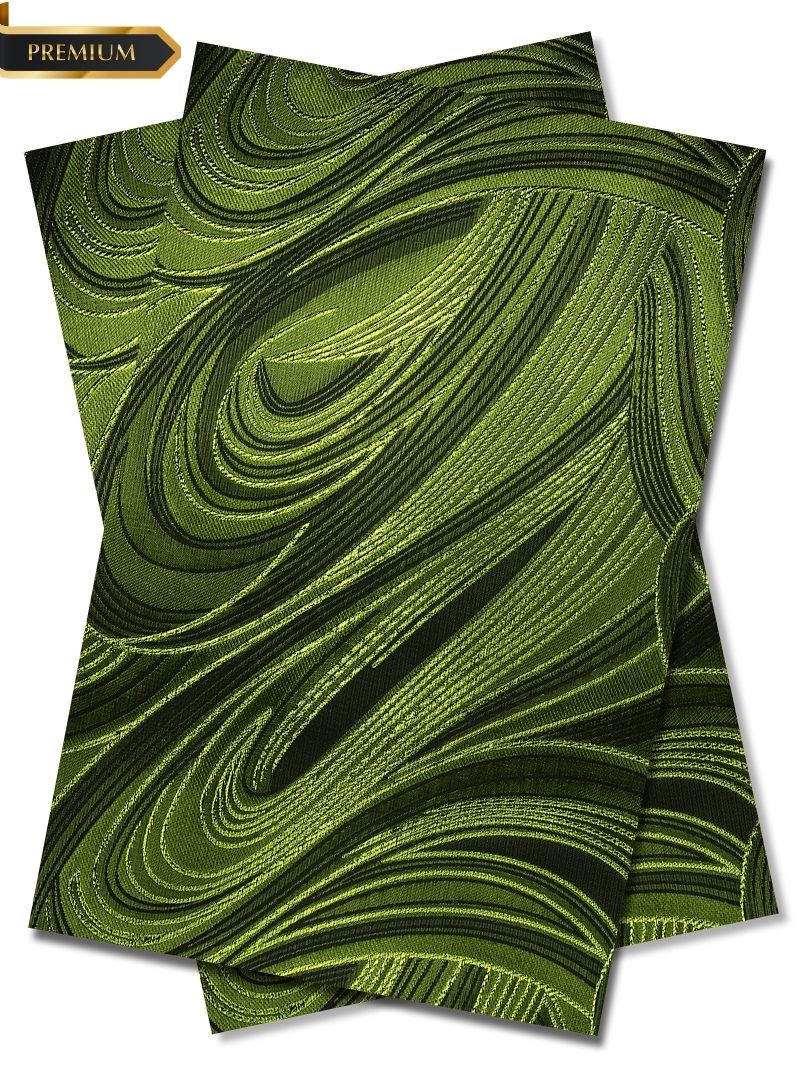 DGI013-LGN - Premium Damask Gele & Ipele (2pc set) - Leaf Green