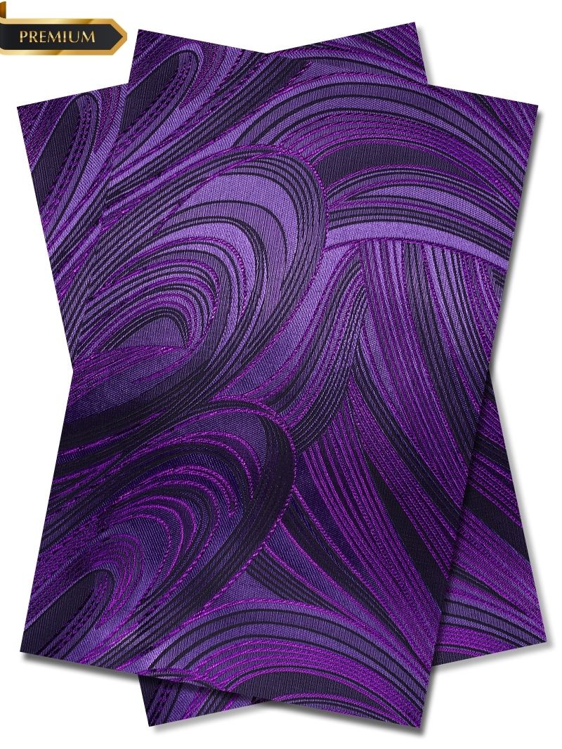 DGI013-PUR - Premium Damask Gele & Ipele (2pc set) - Amethyst Purple