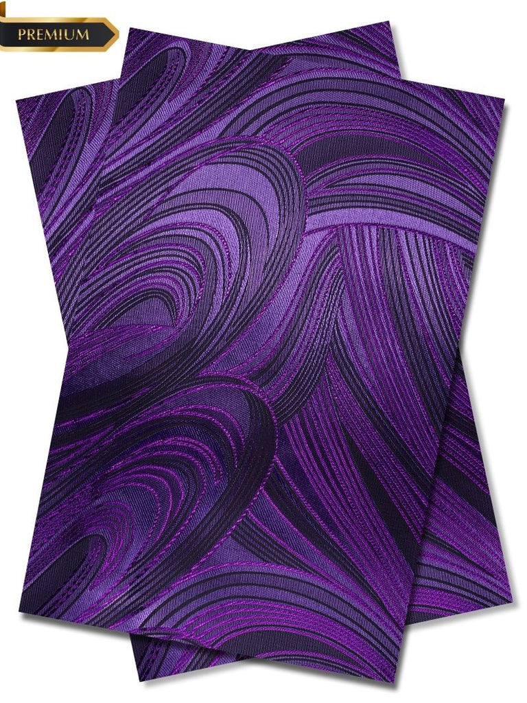 DGI013-PUR - Premium Damask Gele & Ipele (2pc set) - Amethyst Purple