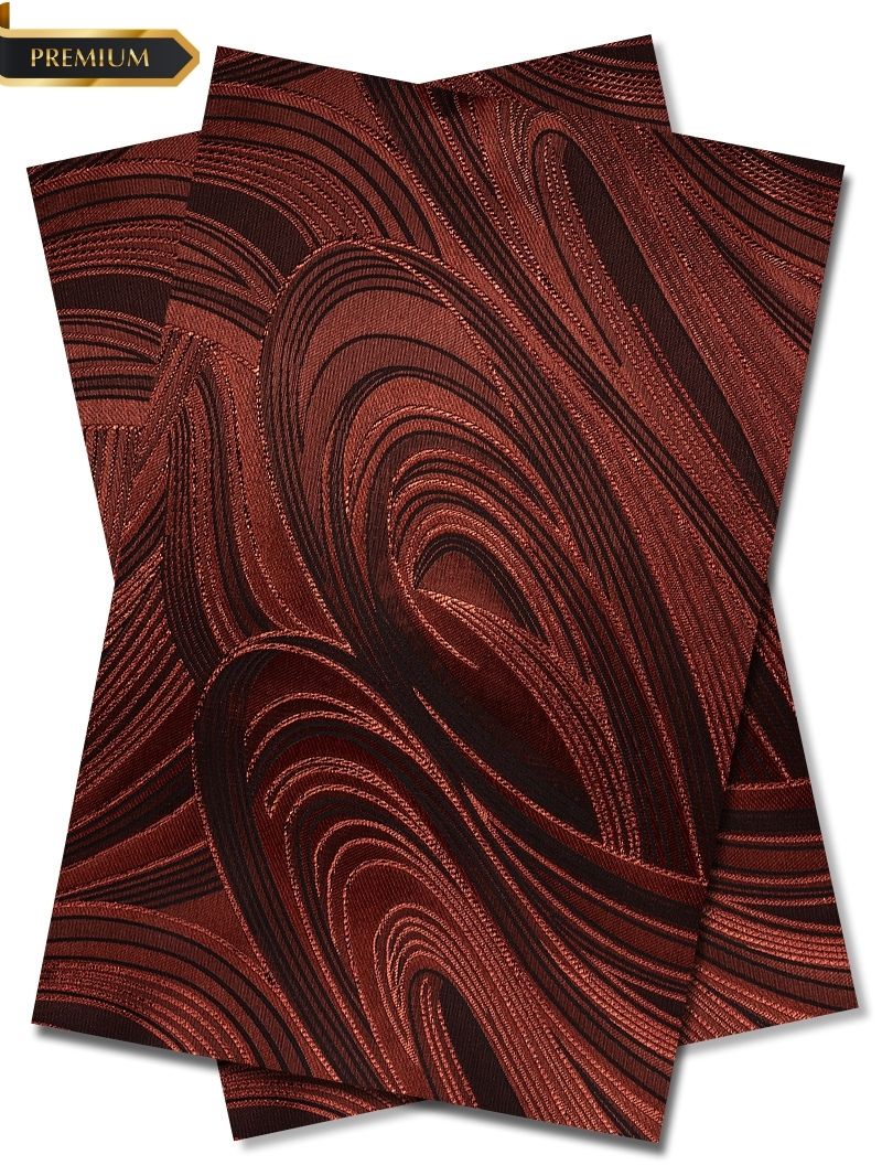 DGI013-WIN - Premium Damask Gele & Ipele (2pc set) - Wine