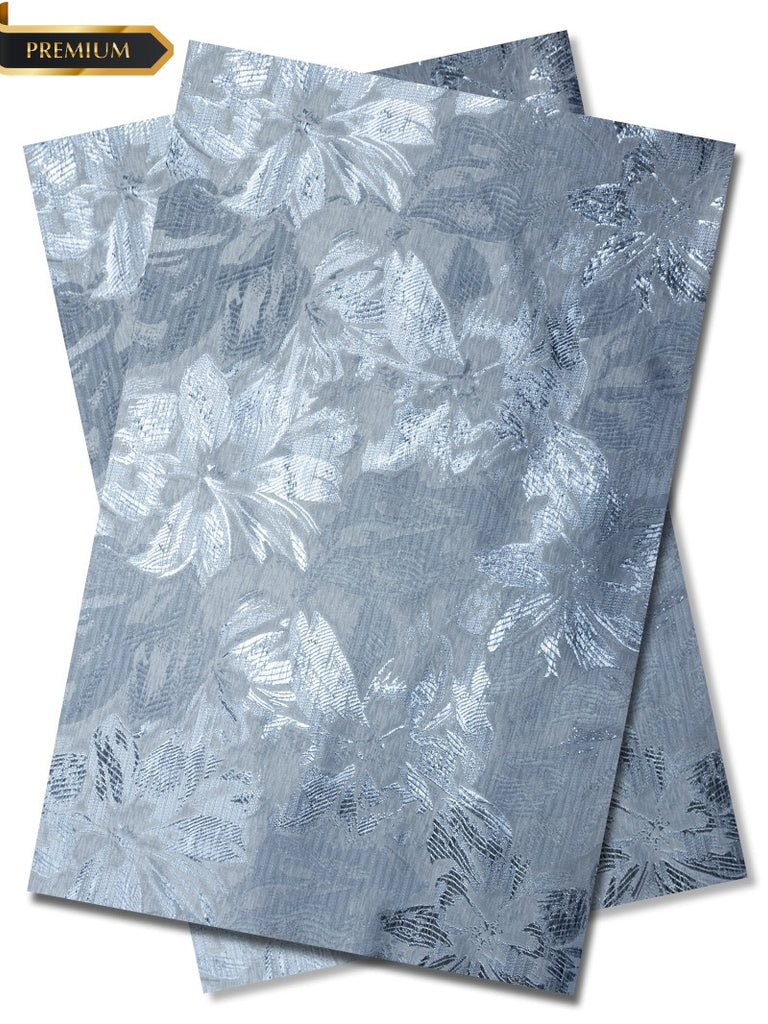 DGI014-ICE - Premium Damask Gele & Ipele (2pc set) - Ice Blue