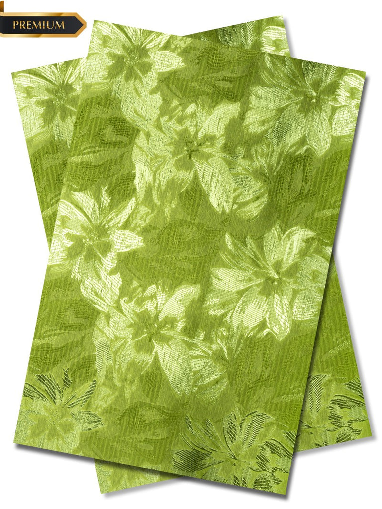 DGI014-LGN - Premium Damask Gele & Ipele (2pc set) - Leaf Green