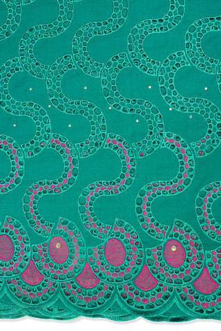 DRL007-SGN - Dry Lace - Sea Green & Fuchsia