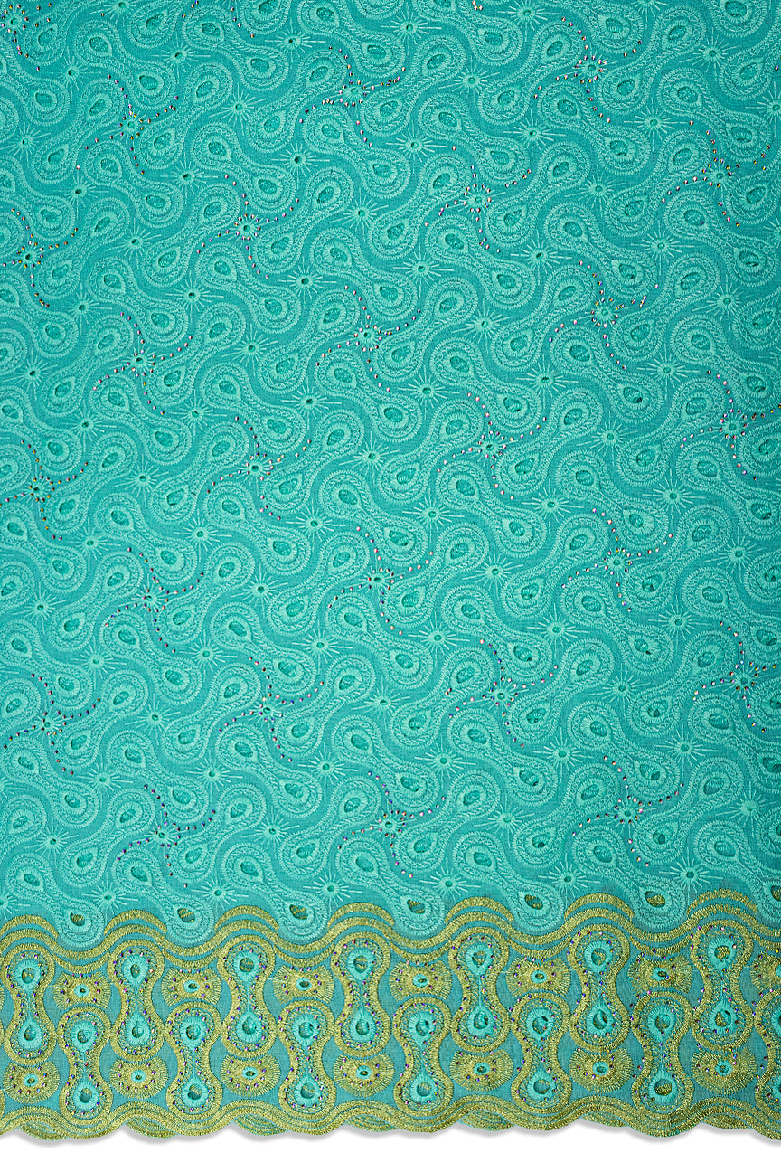 DRL026-AQG - Dry Lace - Aqua Green & Gold