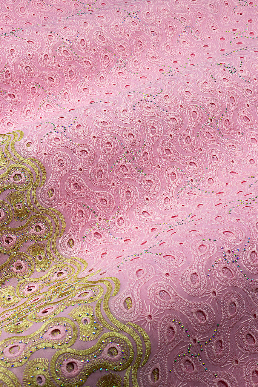 DRL026-PNK - Dry Lace - Pink & Gold