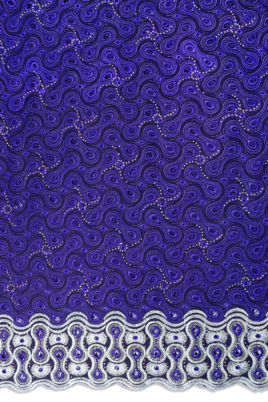 DRL026-PUR - Dry Lace - Deep Purple & Silver