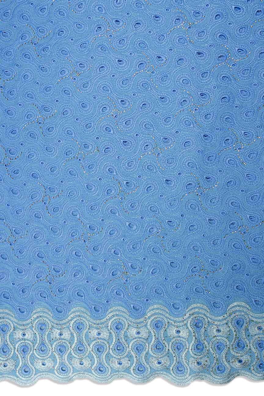 DRL026-SKB - Dry Lace - Sky Blue & Silver
