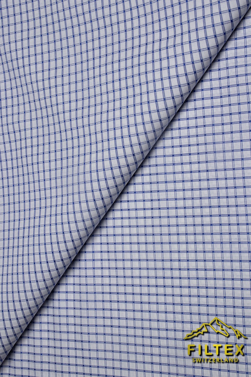 FTV158-WBL - Filtex Swiss Voile - White & Blue (5 yards)