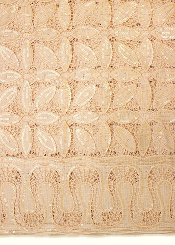 GPR073-BGE - Sequined Guipure Lace - Beige
