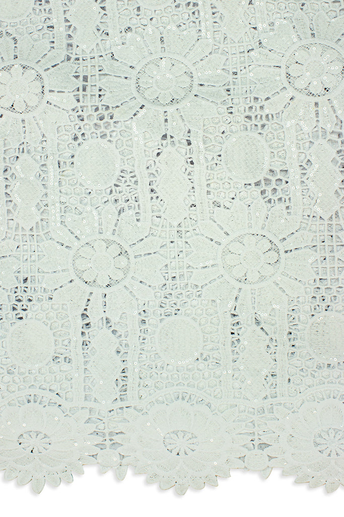 GPR080-WHT - Sequined Guipure Lace - White