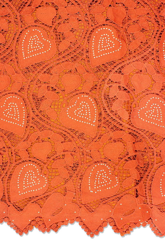 GPR082-COR - Guipure Lace - Coral