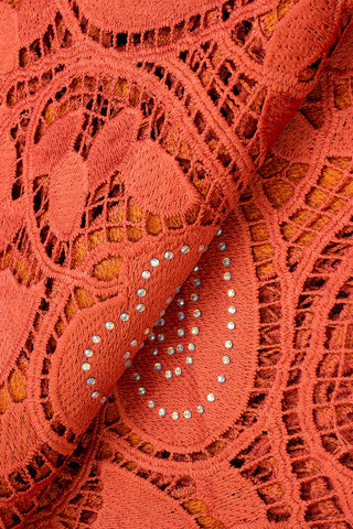 GPR082-COR - Guipure Lace - Coral