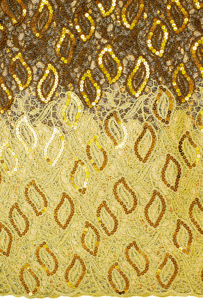 GPR086-BZG - Sequined Guipure Lace - Bronze & Gold