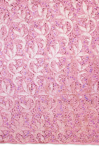 GPR087-PNK - Sequined Guipure Lace - Pink