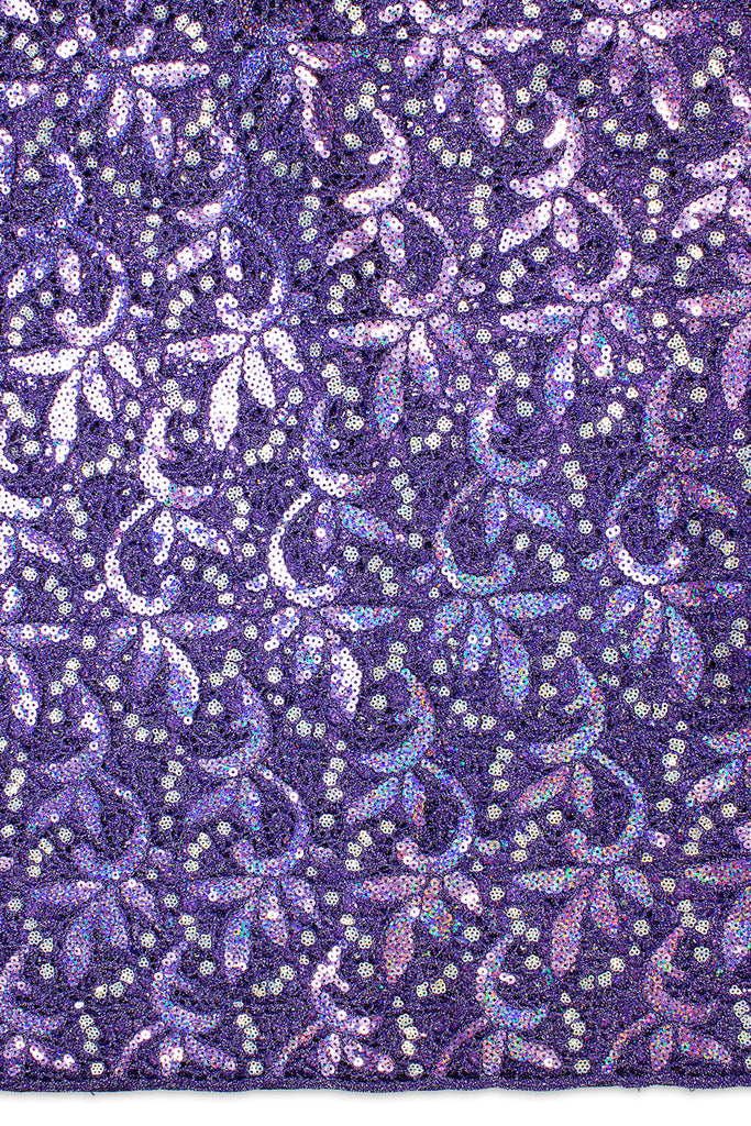 GPR087-PUR - Sequined Guipure Lace - Purple