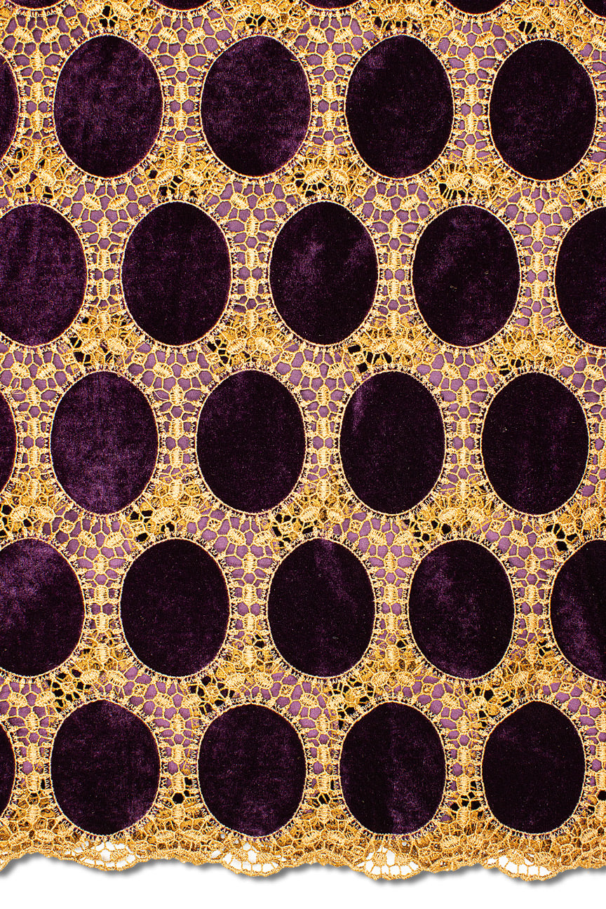 GPR091-PLM - Guipure Velvet Lace - Plum