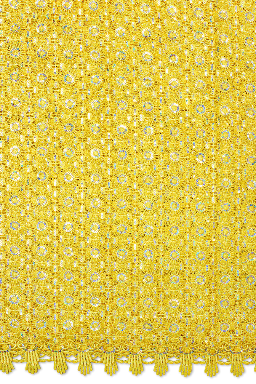 GPR094-YEL - Sequined Guipure Lace - Yellow