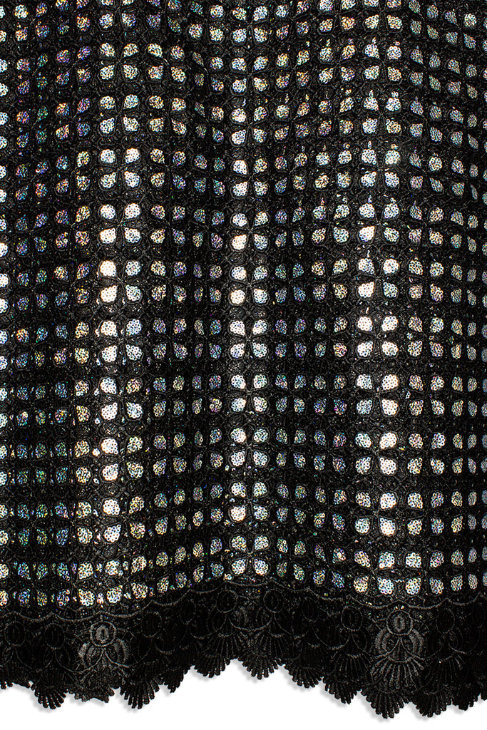 GPR099-BLK - Sequined Guipure Lace - Black