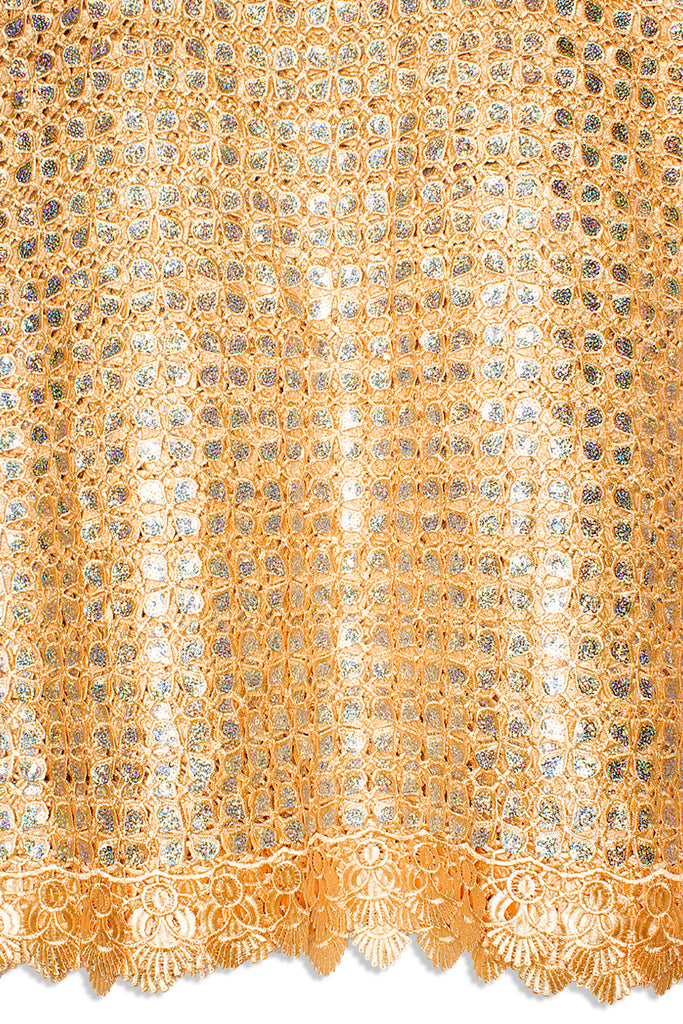 GPR099-CHM - Sequined Guipure Lace - Champagne