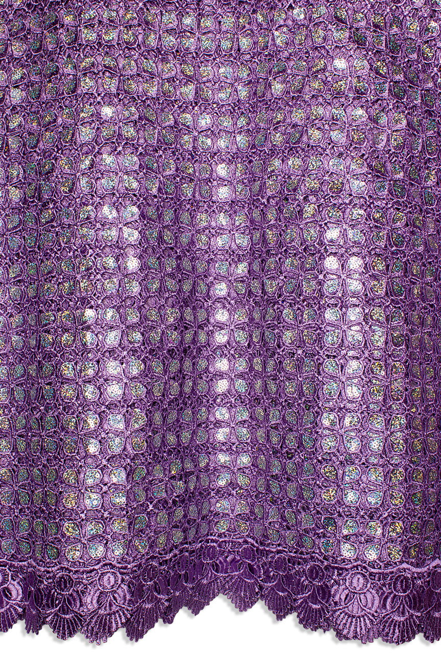 GPR099-LAV - Sequined Guipure Lace - Lavender