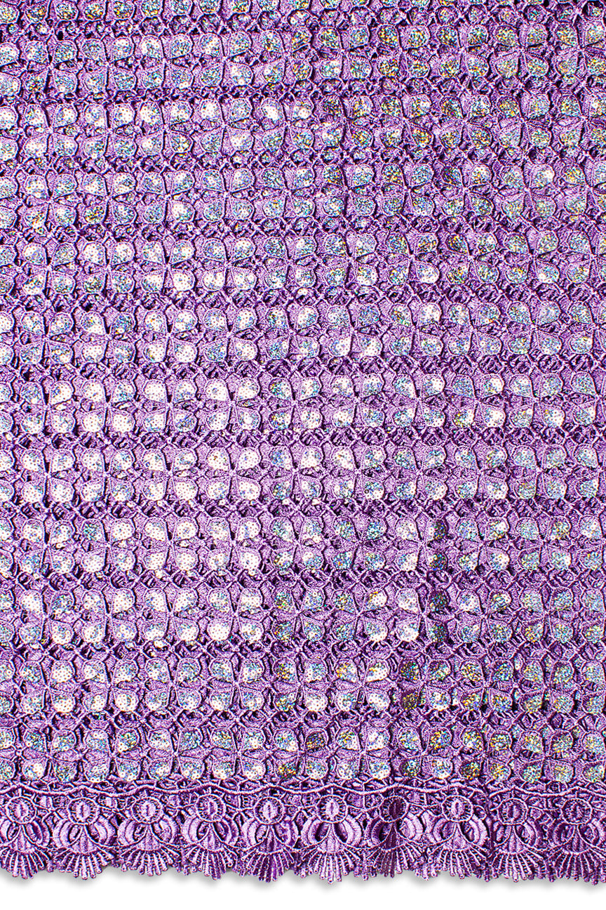 GPR099-LAV - Sequined Guipure Lace - Lavender