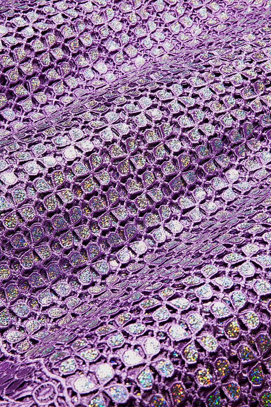 GPR099-LAV - Sequined Guipure Lace - Lavender