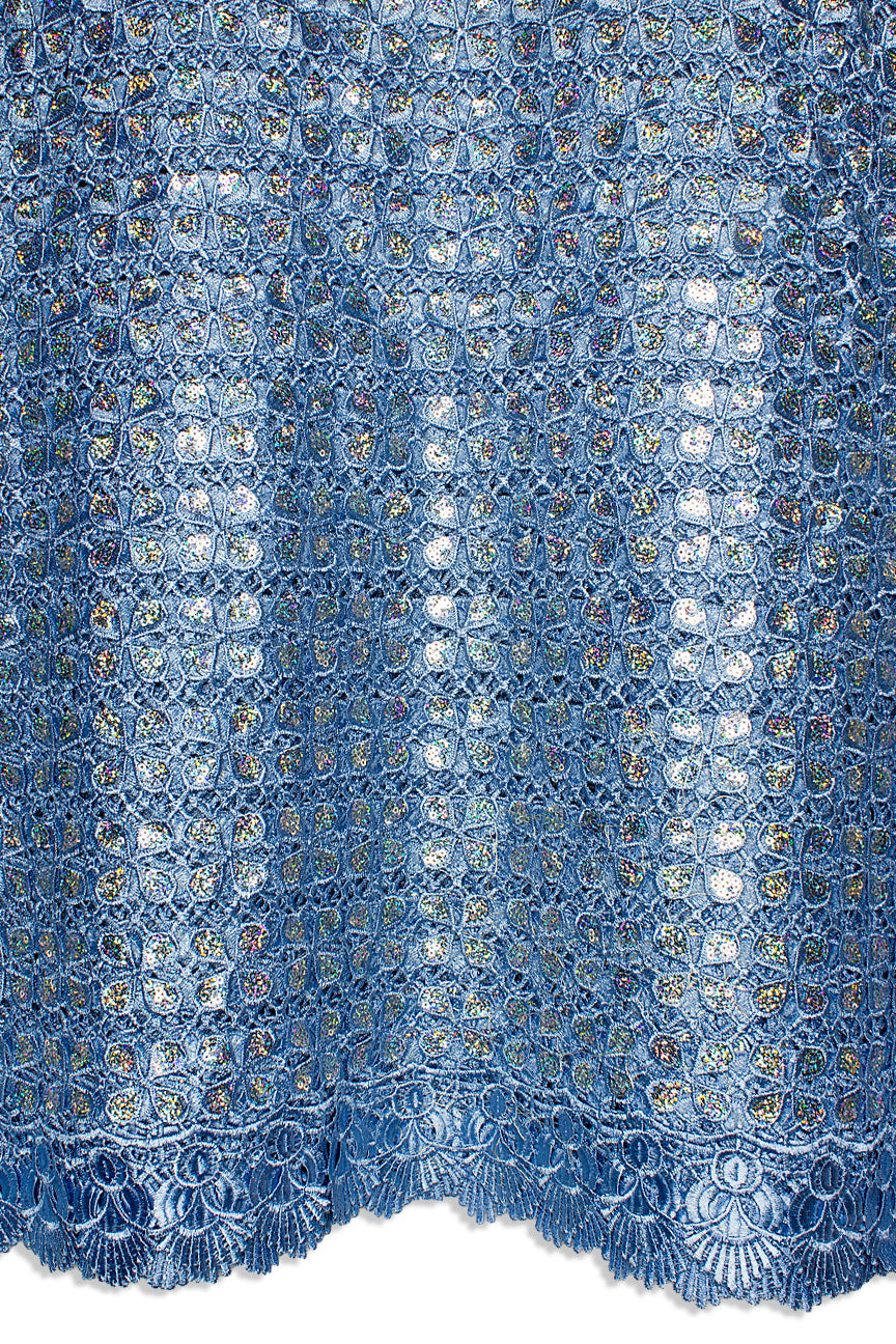 GPR099-SKB - Sequined Guipure Lace - Sky Blue