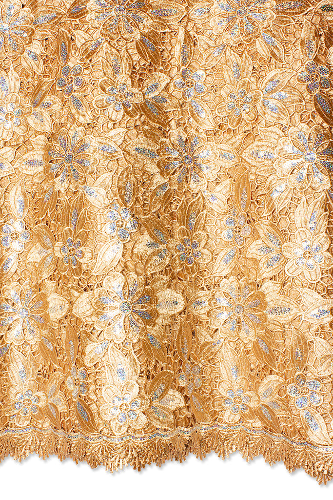 GPR104-GLD - Sequined Guipure Lace - Gold