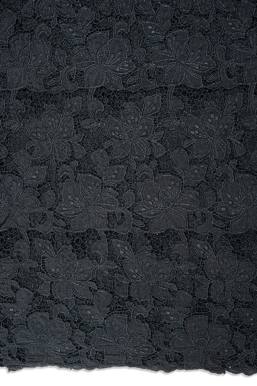 GPR110-BLK - Guipure Organza Lace - Black