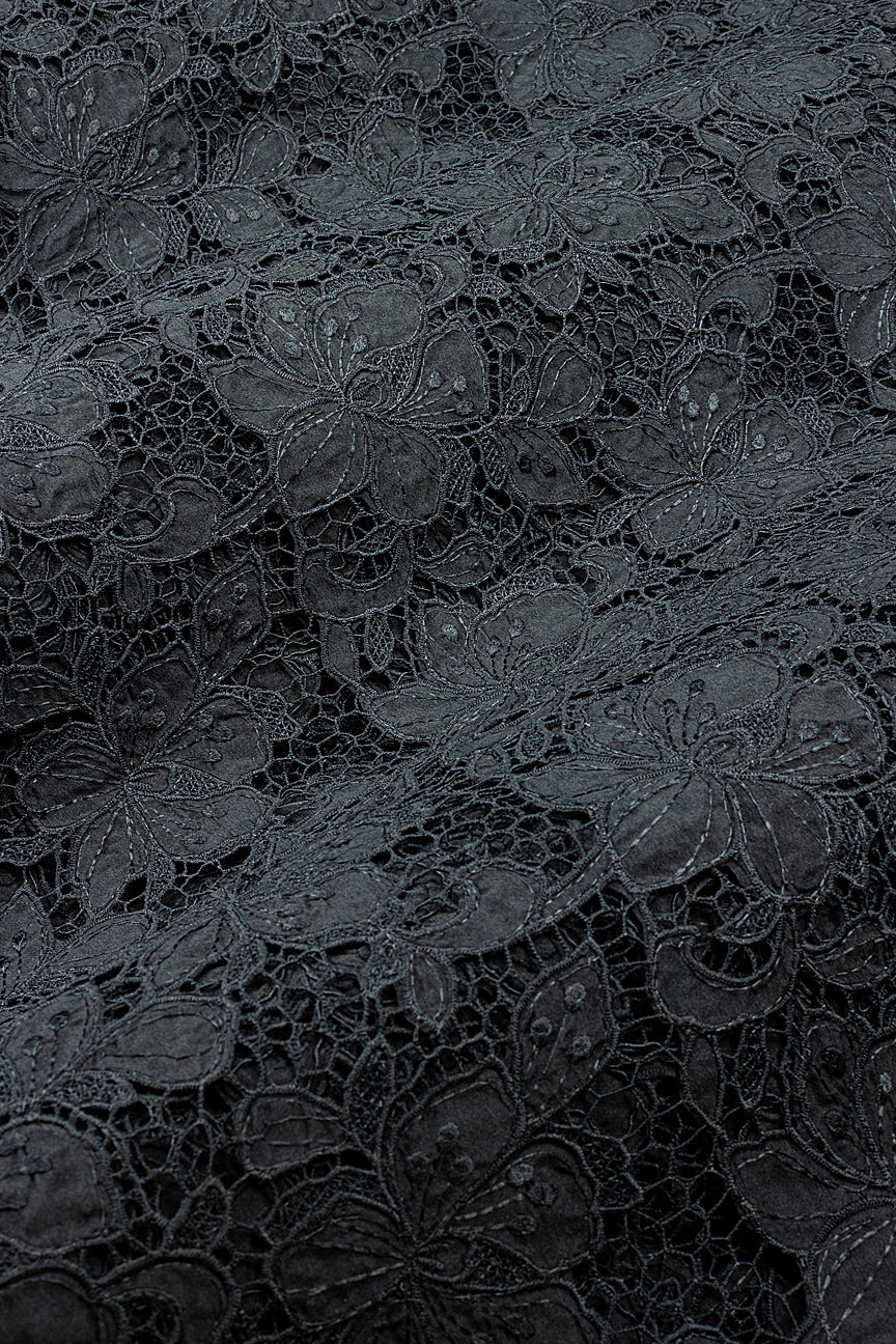 GPR110-BLK - Guipure Organza Lace - Black