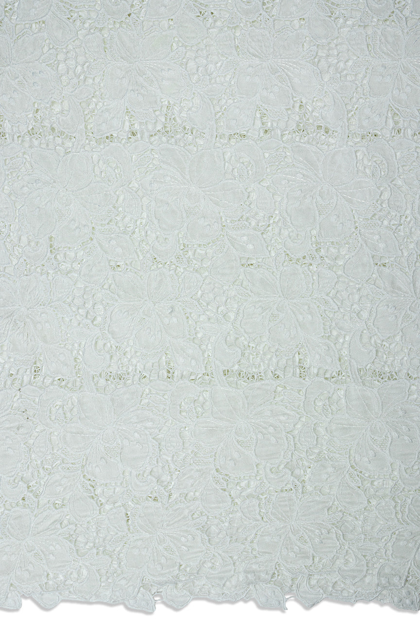 GPR110-WHT - Guipure Organza Lace - White