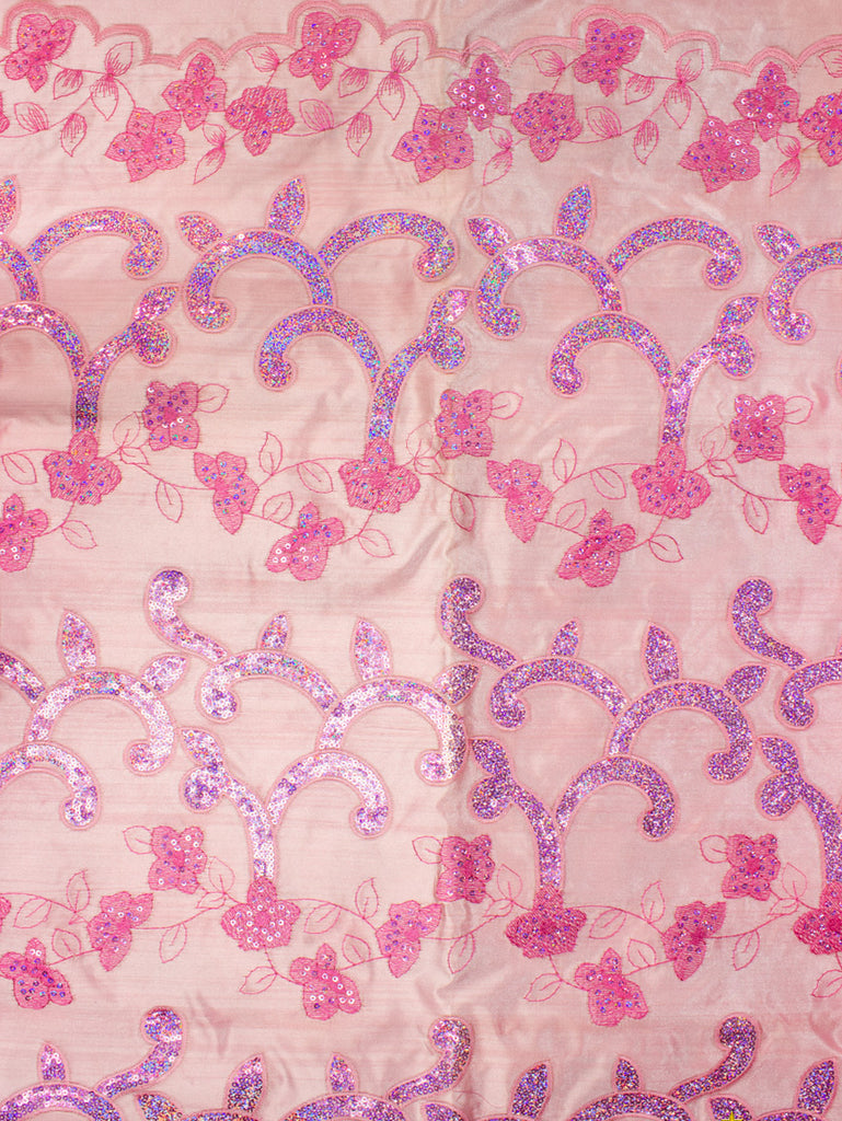 HTS066-PNK - Embroidered Headtie with Sequins - Pink