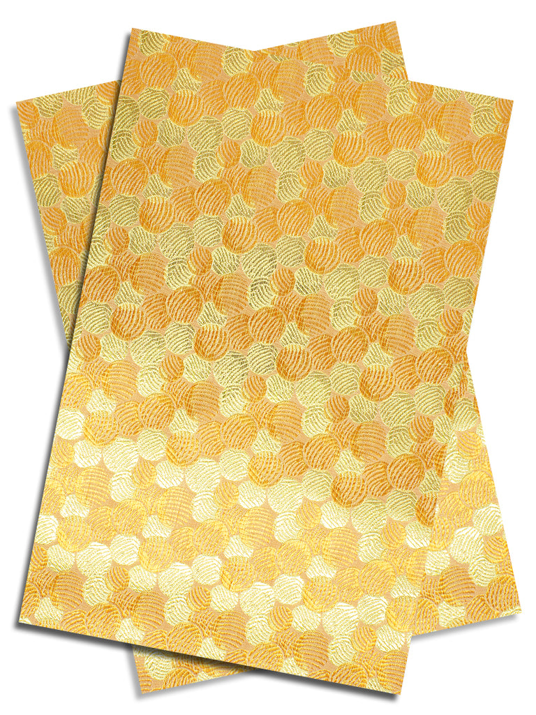 IPG098-ORA - Sego Jacquard Gele & Ipele (2pc set) - Orange & Gold