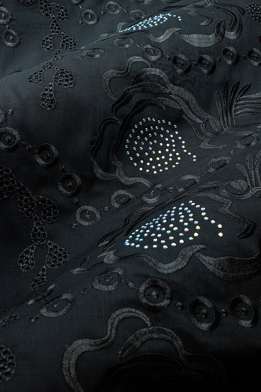 IRE482-BLK - Voile Lace - Black