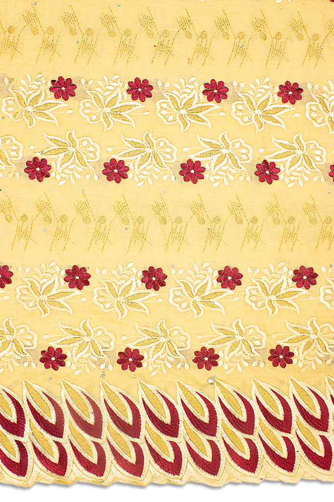 IRE582-BGE - Voile Lace - Beige, Wine & Gold