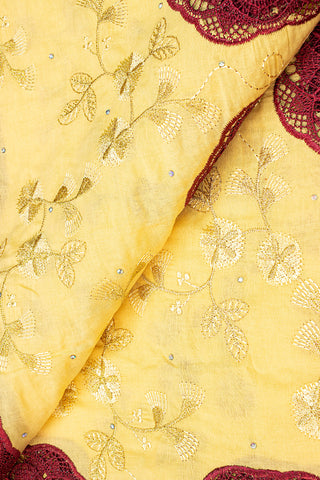 IRE583-BGE - Voile Lace - Beige & Wine