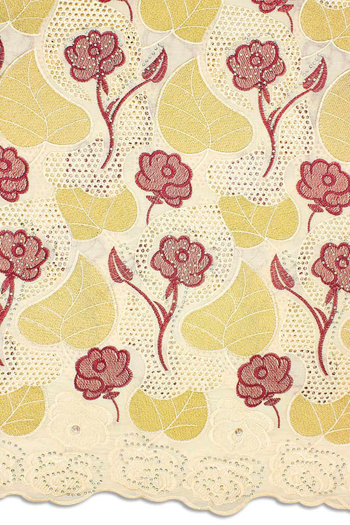 IRE584-CRM - Voile Lace - Cream & Wine