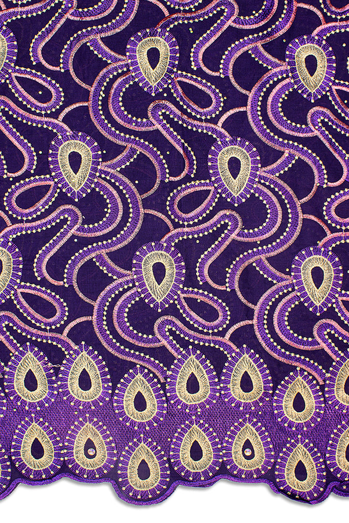 IRE586-PUR - Voile Lace - Deep Purple & Pink
