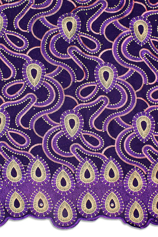 IRE586-PUR - Voile Lace - Deep Purple & Pink